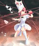  boots checkered checkered_floor copyright_name highres jakuzure_nonon kill_la_kill knee_boots marching_band_baton ns.x sidelocks smile wrist_cuffs 