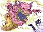  1boy artist_request dog final_fantasy final_fantasy_vi interceptor kuu_(pixiv582427) monster ninja rough shadow_(ff6) teeth typhon weapon 