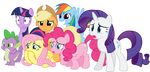  applejack_(mlp) blonde_hair blue_eyes blue_fur cutie_mark dragon equine female fluttershy_(mlp) friendship_is_magic fur green_eyes group hair hat hi_res horn horse male mammal multi-colored_hair my_little_pony open_mouth pegasus pink_fur pink_hair pinkie_pie_(mlp) pony purple_eyes purple_fur purple_hair rainbow_dash_(mlp) rainbow_hair rarity_(mlp) scalie shocked smile spike spike_(mlp) the-crusius twilight_sparkle_(mlp) unicorn white_fur wings yellow_fur young 