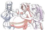  breast_expansion breasts bust_measuring cow_girl curvy gigantic_breasts glasses matsu-sensei mattie_(matsu-sensei) measuring milk raine_(matsu-sensei) underboob wide_hips 