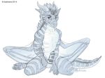  balls black_and_white cute dragon erection gay hair horn invalid_tag kashmere kneeling knot kzarren looking_at_viewer male monochrome nude penis plain_background scalie solo spikes stripes tapering_penis tongue tongue_out white_background wings 