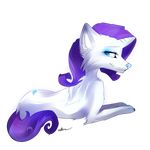  affanita blue_eyes canine cutie_mark equine eyeshadow female feral friendship_is_magic fur hair horn horse looking_at_viewer looking_back lying makeup mammal my_little_pony pony purple_hair rarity_(mlp) solo white_fur wolf 