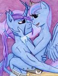  azure_night cardstock equine female friendship_is_magic hair horn horse male mammal my_little_pony original_character princess_luna_(mlp) smile the1king unicorn winged_unicorn wings 