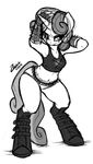  ammo_belt anthro clothing equine female fingerless_gloves friendship_is_magic gloves greyscale hair horn horse mammal monochrome my_little_pony panties pony solo standing sweetie_belle_(mlp) underwear unicorn zajice 