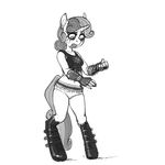  ammo_belt anthro clothing equine female fingerless_gloves friendship_is_magic gloves greyscale hair horn horse kevinsano mammal monochrome my_little_pony panties pony solo standing sweetie_belle_(mlp) underwear unicorn 