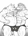  abs anthro biceps big_muscles bulge canine chubby clothing fb1907 fur gay junichi male mammal muscles nipples pecs porcine pose scalie smile standing underwear were werewolf wolf 