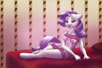  anthro anthrofied bed blue_eyes breasts equine female friendship_is_magic fur hair half-closed_eyes horn horse long_hair mammal my_little_pony outside pony purple_hair rarity_(mlp) solo tongue tongue_out translucent transparent_clothing unicorn white_fur yumiryn 