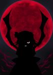  bat_wings dark full_moon kagura_mizuki moon night one_eye_covered red_eyes red_moon remilia_scarlet silhouette smile touhou wings 