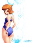  adjusting_clothes adjusting_swimsuit ass brown_eyes brown_hair character_name competition_swimsuit dha from_behind ikoma_minami kami_nomi_zo_shiru_sekai one-piece_swimsuit short_hair swimsuit wet 