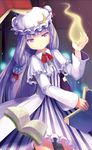  blush book bow crescent hat long_hair magic patchouli_knowledge purple_eyes purple_hair silverms2 solo touhou 