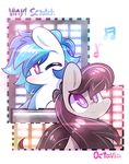  black_hair blue_hair equine female feral friendship_is_magic fur grey_fur hair horse lifeloser long_hair looking_at_viewer mammal musical_note my_little_pony octavia_(mlp) one_eye_closed pony purple_eyes two_tone_hair vinyl_scratch_(mlp) white_fur 