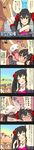  4koma black_hair blonde_hair character_name cinderella_girls_gekijou colorized comic hair_ornament hair_ribbon highres horse idolmaster idolmaster_cinderella_girls jougasaki_rika long_hair long_image mary_cochran matoba_risa multiple_girls official_art ribbon sidelocks tall_image translated twintails two_side_up yellow_eyes 