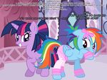  equine female friendship_is_magic horn mammal my_little_pony pegasus rainbow_dash_(mlp) twilight_sparkle_(mlp) twilightspet unicorn wings 