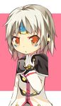  another_code_(elsword) black_capelet capelet craytm elsword eve_(elsword) facial_mark gloves jacket pink_background short_hair solo white_hair yellow_eyes 