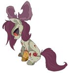  8-xenon-8 apple_bloom_(mlp) blood cub cute equine female feral friendship_is_magic horse mammal my_little_pony pony red_eyes sad sitting solo stitches story_of_the_blanks undead young zombie 