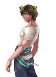  black_hair blue_eyes dragon's_dogma inuhiko_(istdog) male_focus older sash short_sleeves solo toned toned_male valmiro wreath 