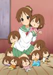  brown_eyes brown_hair character_doll hirasawa_ui hirasawa_yui k-on! official_style ponytail ragho_no_erika school_uniform serafuku short_hair 