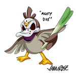  ambiguous_gender farfetch&#039;d farfetch'd feral hockey_mask nintendo plain_background pok&#233;mon pok&eacute;mon solo twitch_plays_pokemon vaanrose video_games white_background 