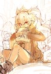  bad_id bad_pixiv_id bag baguette bread cis_(carcharias) eating fingerless_gloves food food_on_face glasses gloves jacket kantai_collection musashi_(kantai_collection) paper_bag pointy_hair sketch solo_focus translation_request twintails 