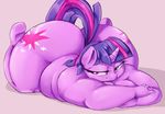  anthro anthrofied big_butt butt chubby equine female friendship_is_magic fur hair half-closed_eyes horn horse huge_butt lying mammal my_little_pony obese on_front overweight pony purple_fur purple_hair sirmasterdufel solo twilight_sparkle_(mlp) unicorn 