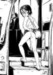  ;p anus ass bad_id bad_tumblr_id bag bus comic exhibitionism eyeshield_21 greyscale ground_vehicle miniskirt monochrome motor_vehicle no_panties noise_tanker one_eye_closed presenting pussy sandals silent_comic skirt skirt_lift solo taki_suzuna tongue tongue_out 