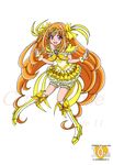  :d adapted_costume anniversary arudebido bare_shoulders boots bow brooch character_name choker circlet copyright_name cure_muse_(yellow) frills full_body g-clef_(suite_precure) hair_bow jewelry knee_boots long_hair magical_girl older open_mouth orange_hair pink_eyes precure ribbon shirabe_ako skirt smile solo suite_precure white_background wrist_cuffs yellow_bow yellow_choker yellow_skirt 