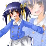  bad_id bad_pixiv_id blue_hair brown_eyes clannad nakada_rumi open_mouth outstretched_arms short_hair solo spread_arms sunohara_mei twintails zoom_layer 