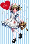  blonde_hair blush first_aid_kit heart irui_guneden nakamura_kanko nurse pantyhose solo super_robot_wars twintails yellow_eyes 