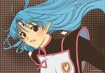  blue_hair lafiel long_hair lowres pointy_ears satomi_hiroshi seikai_no_senki solo uniform 
