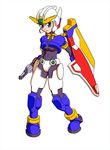  aile beam_rifle crossover energy_gun green_eyes gun gundam gundam_wing mecha_musume rockman rockman_zx shield solo spandex vest weapon wing_gundam 