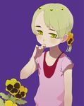  blush brown_hair child copyright_request flower ichikawa solo twintails yellow_eyes 