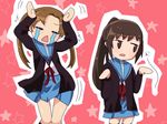  bad_id bad_pixiv_id brown_eyes brown_hair caramelldansen cardigan computer_club_president computer_club_president_(female) genderswap genderswap_(mtf) kita_high_school_uniform kyonko multiple_girls ponytail ruura school_uniform serafuku suzumiya_haruhi_no_yuuutsu tears thighhighs twintails 