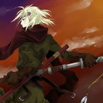  blonde_hair hanaki_(hms) male_focus samurai_7 scarf shichiroji solo sword weapon 