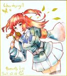  armband blue_eyes bug butterfly flower frills hair_bobbles hair_ornament hanokage insect jacket millipen_(medium) red_hair ribbon rose shikishi solo thighhighs traditional_media two_side_up umineko_no_naku_koro_ni ushiromiya_ange watercolor_(medium) zettai_ryouiki 