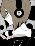  bad_id bad_pixiv_id bob_cut book brown_hair hagiwara_yukiho headphones idolmaster idolmaster_(classic) idolmaster_1 koto_suomi short_hair solo 