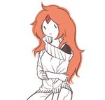  1girl adventure_time flame_princess hair_down solo sweater 