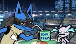  cup lucario mewtwo mug nintendo pok&#233;mon pok&eacute;mon stadium straw super_smash_bros tears trolling video_games 