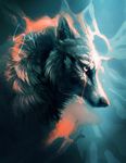 canine dark dog feral fur mammal portrait saf safiru scar serious solo were werewolf white_fur wolf 