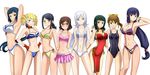  aila_jyrkiainen gundam gundam_build_fighters iori_rinko kenken kousaka_china swimsuits 