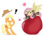  &lt;3 2014 absurd_res alpha_channel apple applejack_(mlp) blush cute cutie_mark equine female feral flutterbat_(mlp) fluttershy_(mlp) friendship_is_magic fruit hi_res horse mammal my_little_pony pegasus pony wings zutheskunk 