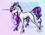  blue_eyes equine famosity female feral friendship_is_magic hair horn looking_at_viewer mammal my_little_pony purple_hair rarity_(mlp) solo standing unicorn 