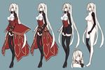  bad_id bad_pixiv_id breasts character_sheet detached_sleeves goggles long_hair medium_breasts mikoto_(oi_plus) multiple_views nude ponytail simple_background thighhighs very_long_hair white_hair 