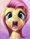  blue_eyes duo equine female feral fluttershy_(mlp) friendship_is_magic fur hair horse lesbian long_hair looking_at_viewer lying macro mammal micro my_little_pony on_back open_mouth pink_fur pink_hair pinkie_pie_(mlp) pony ponythroat saliva teeth vorarephilia vore yellow_fur 