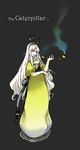  alice_in_wonderland caren_hortensia caterpillar_(wonderland) caterpillar_(wonderland)_(cosplay) cosplay crimo fake_antennae fate/hollow_ataraxia fate_(series) holding holding_pipe kiseru long_hair pipe solo white_hair yellow_eyes 