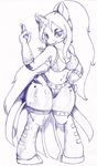  anthro arcane_shade bra breasts cleavage clothed clothing cutie_mark equine female gloves hair half-closed_eyes horn horse long_hair looking_at_viewer mammal monochrome my_little_pony navel original_character panties pony pose smile solo standing suirano underwear unicorn 