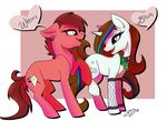  cutie_mark duo ear_piercing english_text equine famosity female friendship_is_magic hair horn horse magic male mammal multi-colored_hair my_little_pony original_character piercing pony text unicorn white_body 