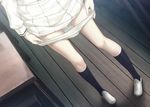  1girl feet game_cg highres innocent_grey kara_no_shoujo_2 legs panties panty_pull shoes skirt socks solo standing sugina_miki table thighs underwear undressing white_panties wooden_floor 