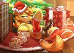  animal_ears animal_genitalia anus balls big_penis black_penis blonde_hair blush braeburn_(mlp) braeburned butt christmas color cum cum_in_ass cum_inside cum_on_butt cum_on_chest cum_on_face cum_on_penis cum_on_self cum_on_tail cum_string cutie_mark dock dripping earth_pony egg_nog equine erection feral friendship_is_magic fur gift green_eyes grin hair hat hi_res holidays hooves hooves_and_holly horse horsecock leaking leg_warmer legs_up legwear looking_at_viewer lying male mammal messy my_little_pony on_back open_mouth penis pony precum presenting reclining solo spread_legs spreading stockings tongue tree yellow_body yellow_fur 