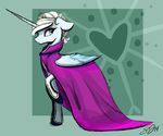  blue_body crown equine famosity female feral friendship_is_magic frozen frozen_(movie) hair horn mammal my_little_pony queen_elsa_(frozen) solo white_hair winged_unicorn wings 