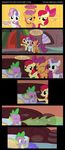  apple_bloom_(mlp) comic cub cutie_mark_crusaders_(mlp) dialog diegotan dragon english_text equine female feral fire flower friendship_is_magic group hair hooves horn horse male mammal mane medallion my_little_pony outside pegasus pony scalie scootaloo_(mlp) sky spike_(mlp) sweetie_belle_(mlp) text tree unicorn wings wood young 